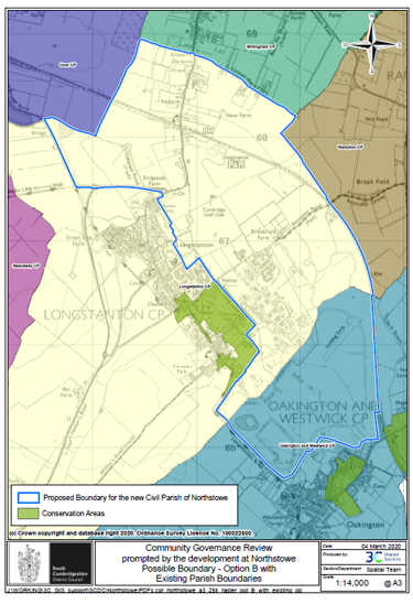 Option B - Proposed Boundary for the new Civil Parish of Northstowe