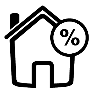 Black icon - House Percentage Sign