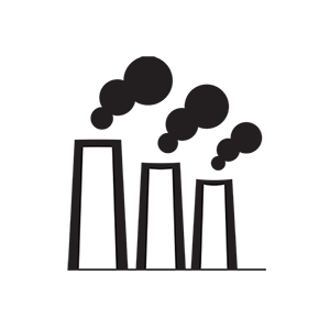 Black icon - pollution