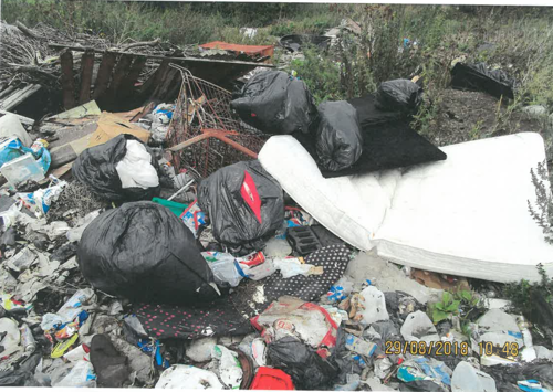 Fly tipping at Setchel Drove site