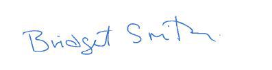 Cllr Bridget Smith's signature