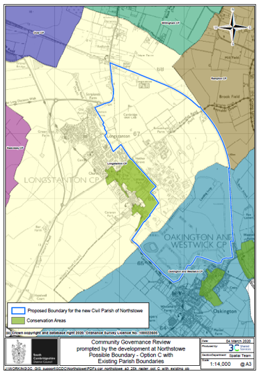 Option C - Proposed boundary for the new Civil Parish of Northstowe