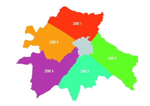 A map of South Cambridgeshire and the street cleaning zones