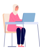 woman at a computer