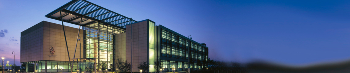 The South Cambridgeshire District Council headquarters at night time
