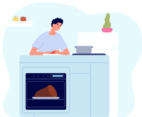 Man in kitchen