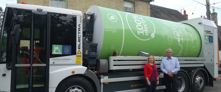 Greater Cambridge’s second electric bin lorry arrives as zero carbon fleet drive continues