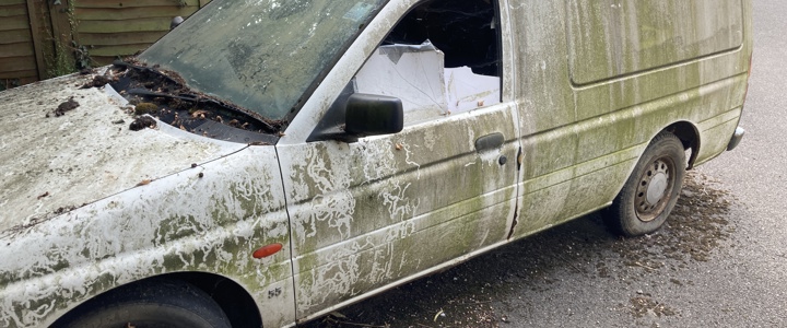 Abandoned van destroyed and owner fined