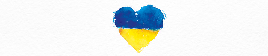 blue and yellow ukraine flag in the shape of a heart
