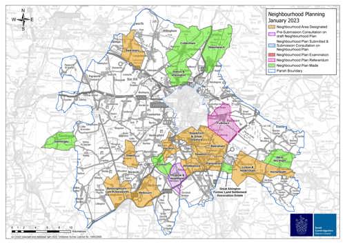 neighbourhood plans district map January 2023