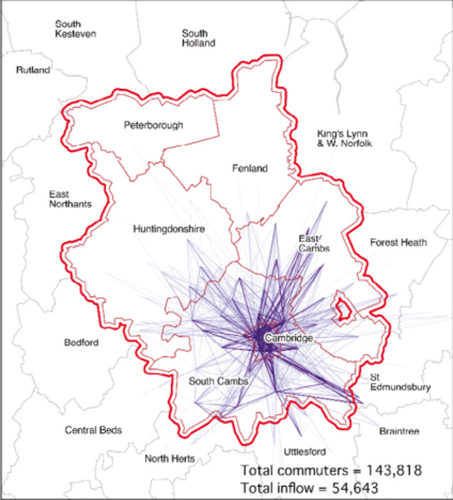 Map to show commuter hot spots into Cambridge