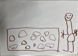 A childs drawing for Ukraine soldiers