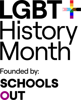 LGBT+ history month logo founded by schools out