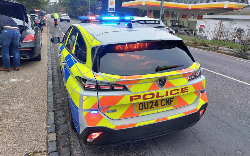 Police car pulled over.jpg