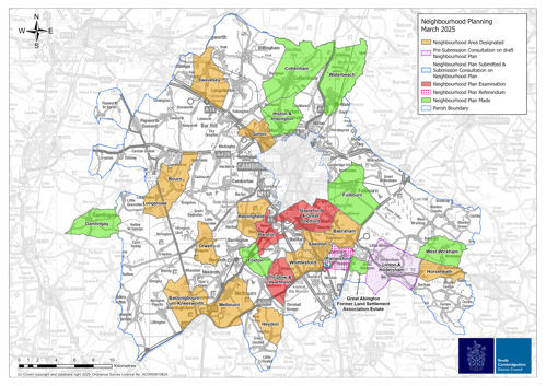 Map of the neighbourhood plans in South Cambs