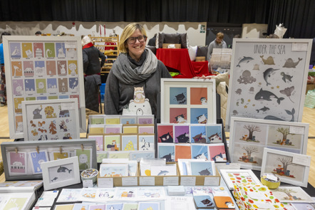 A stallholder at Cambourne Christmas Market