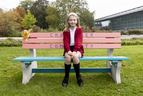 A Mel bourn student unveils her wining bench design at the Science Park