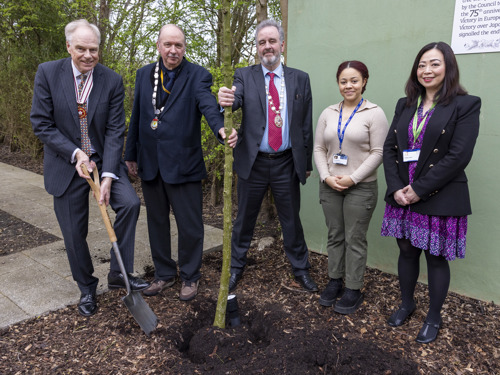 Tree planting ceremony with Cllrs and Apprentices