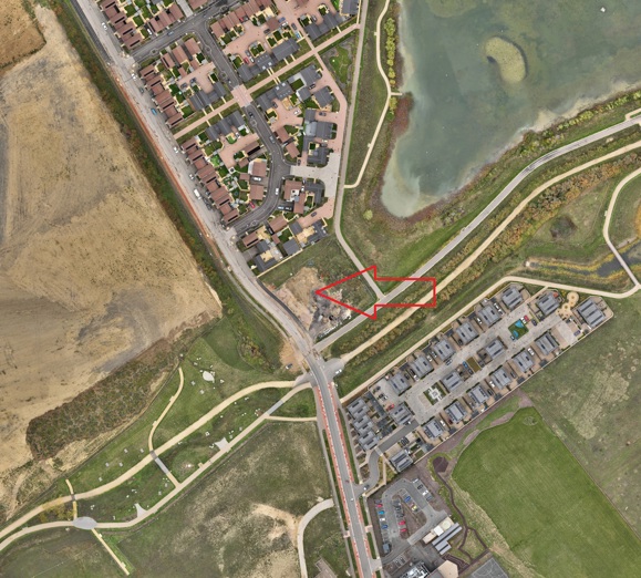 Faith land aerial shot in Northstowe