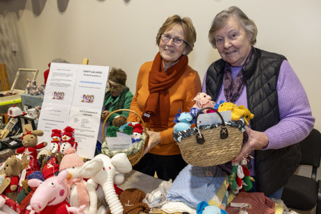 Two women show their wares at Cambourne Christmas Market